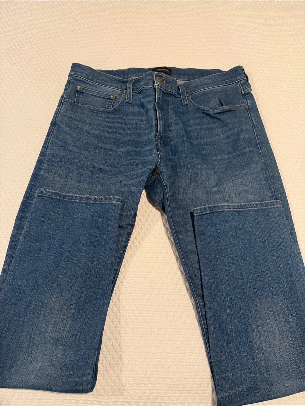 J. Crew Men's Blue Straight Jeans with Knee Panels